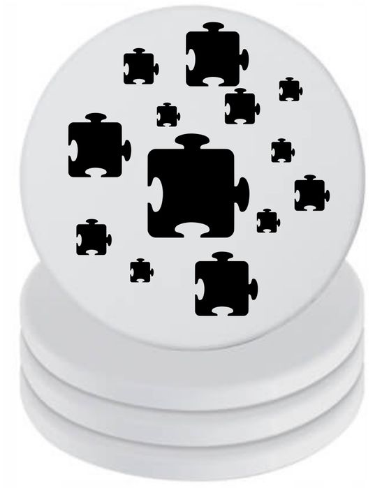 Podkładki ceramiczne pod Kubek x4 PUZZLE CIEKAWY WZÓR