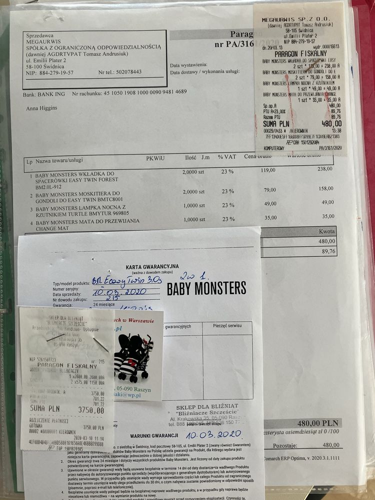 Wozek dla bliźniąt/dzieci rok po roku firmy Baby Monsters EasyTwin 3s
