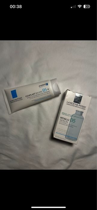 Balsam kojacy Cicaplast Baume B5+ i la roche posay Hylau B5 serum