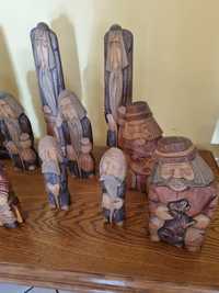 Figurki drewniane stan b-dobry