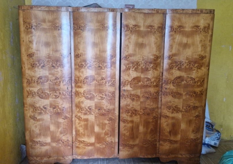 Szafa w stylu Art Deco z drewna orzechowego Burr, lata 50. XX wieku, n
