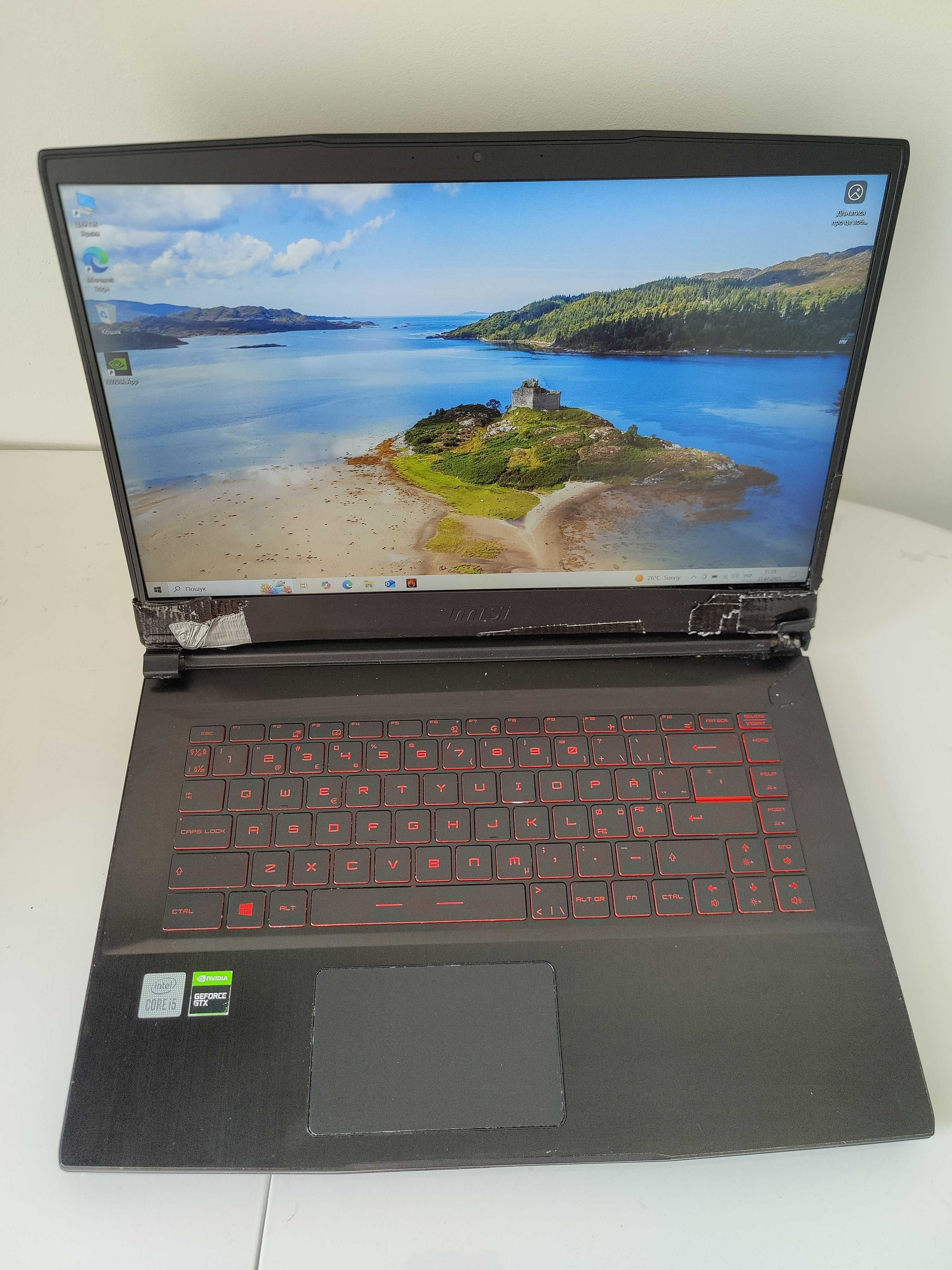 Ігровий ноутбук MSI MS16r5 / GTX 1650 4 ГБ /i5 10500h/8/256/144 ггц