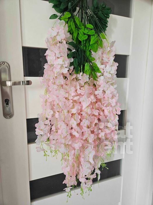 Wisteria różowa glicynia sztuczna girlanda dekoracja 12 sztuk