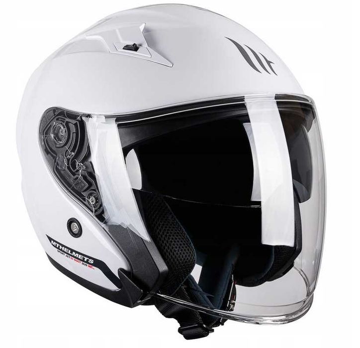 Kask motocyklowy MT Avenue (otwarty, jet, biały połysk) rozmiar:  M