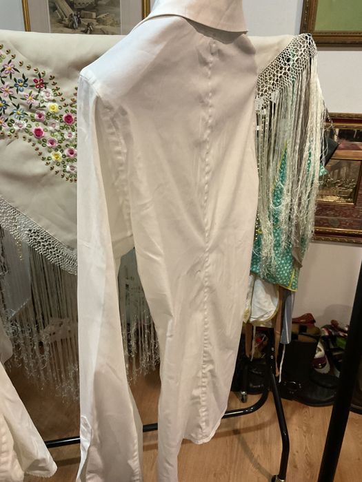 Blusa branca mangas t,s. Algodao