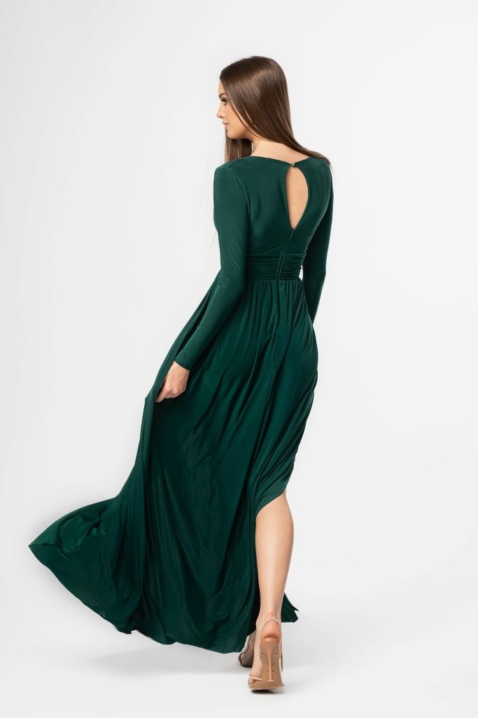Sukienka długa/ maxi elegancka z długim rękawem