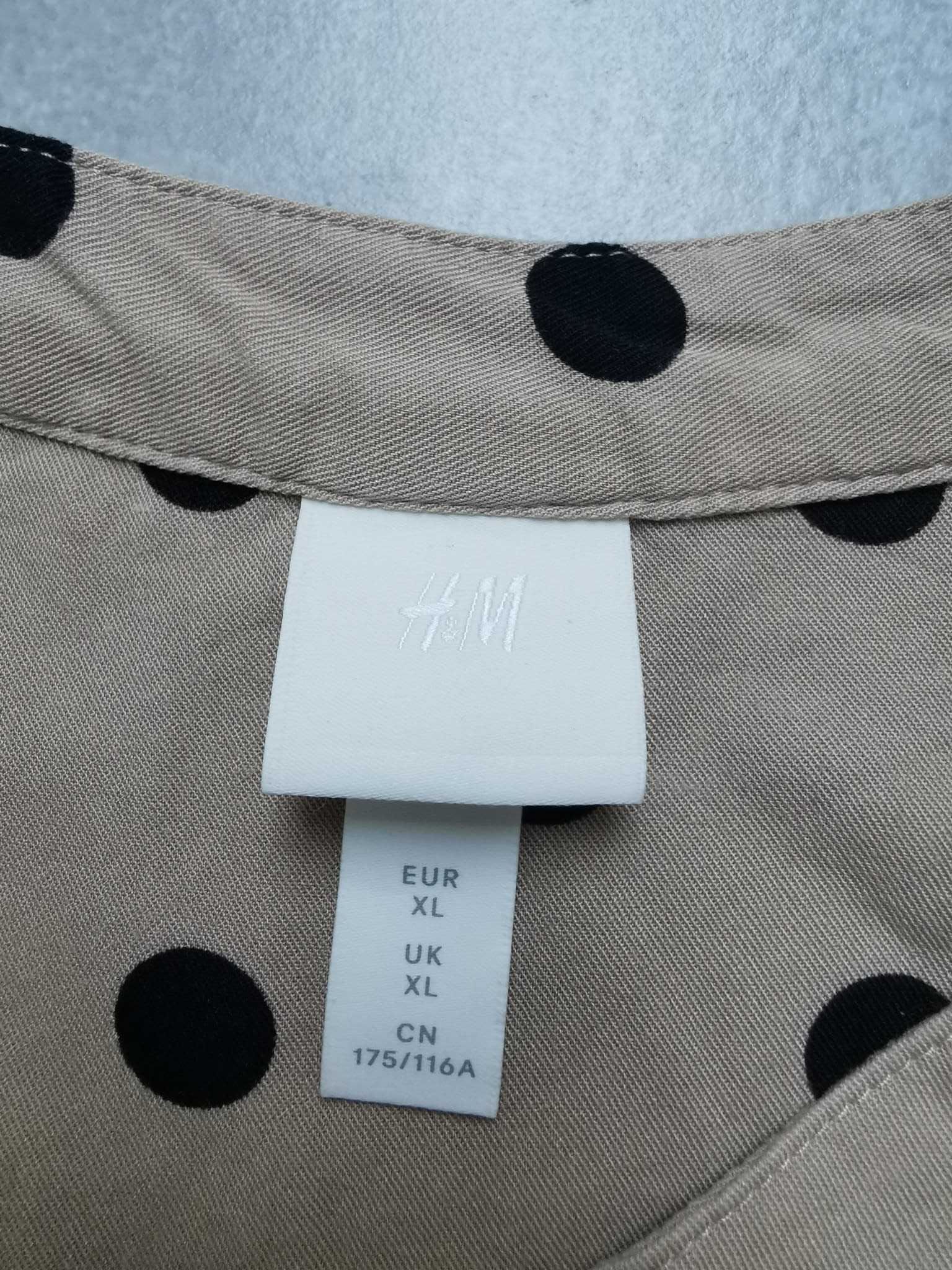 Tunika H&M motyw grochy, rozmiar XL, beż