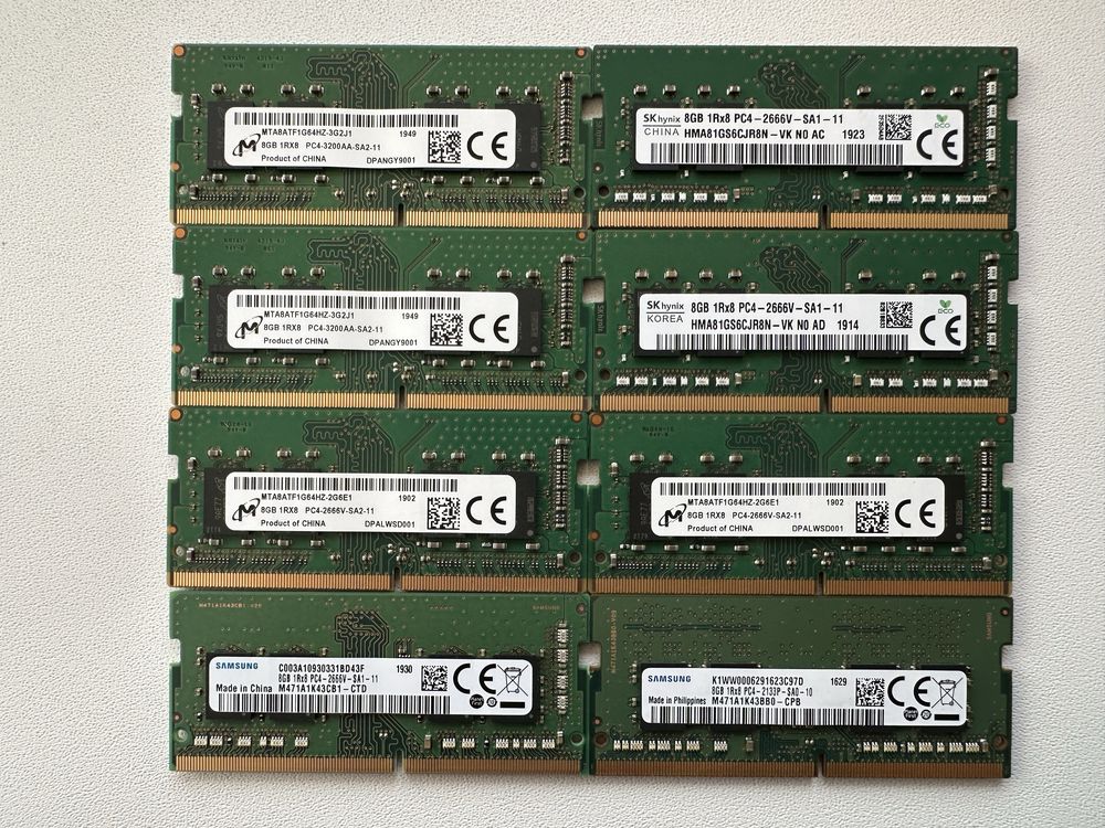 Оперативна память для ноутбука DDR3 DDR4 4-8-16Gb