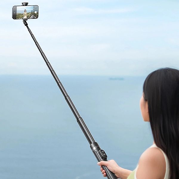 Selfie stick Wozinsky WRZP1 z automatycznie rozkładanymi nóżkami, funk