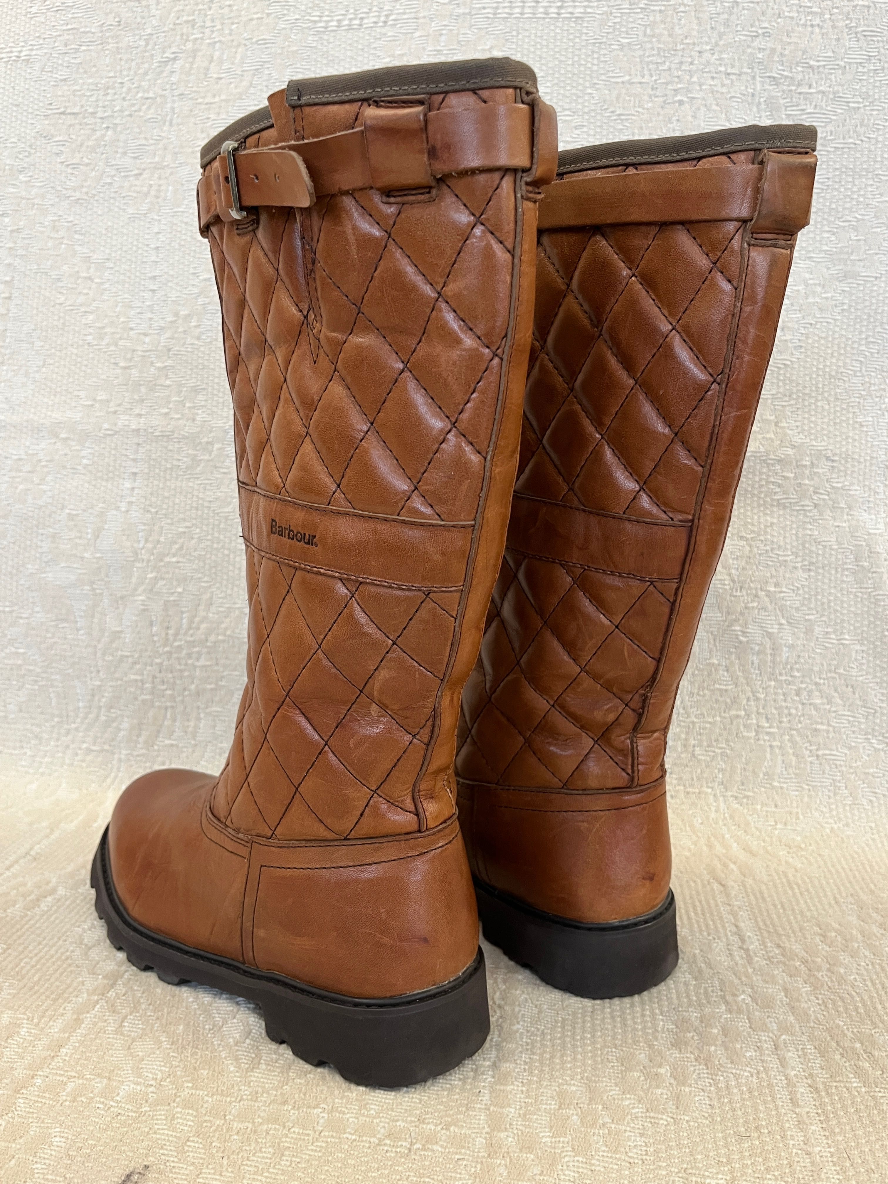 Barbour skórzane kozaki damskie