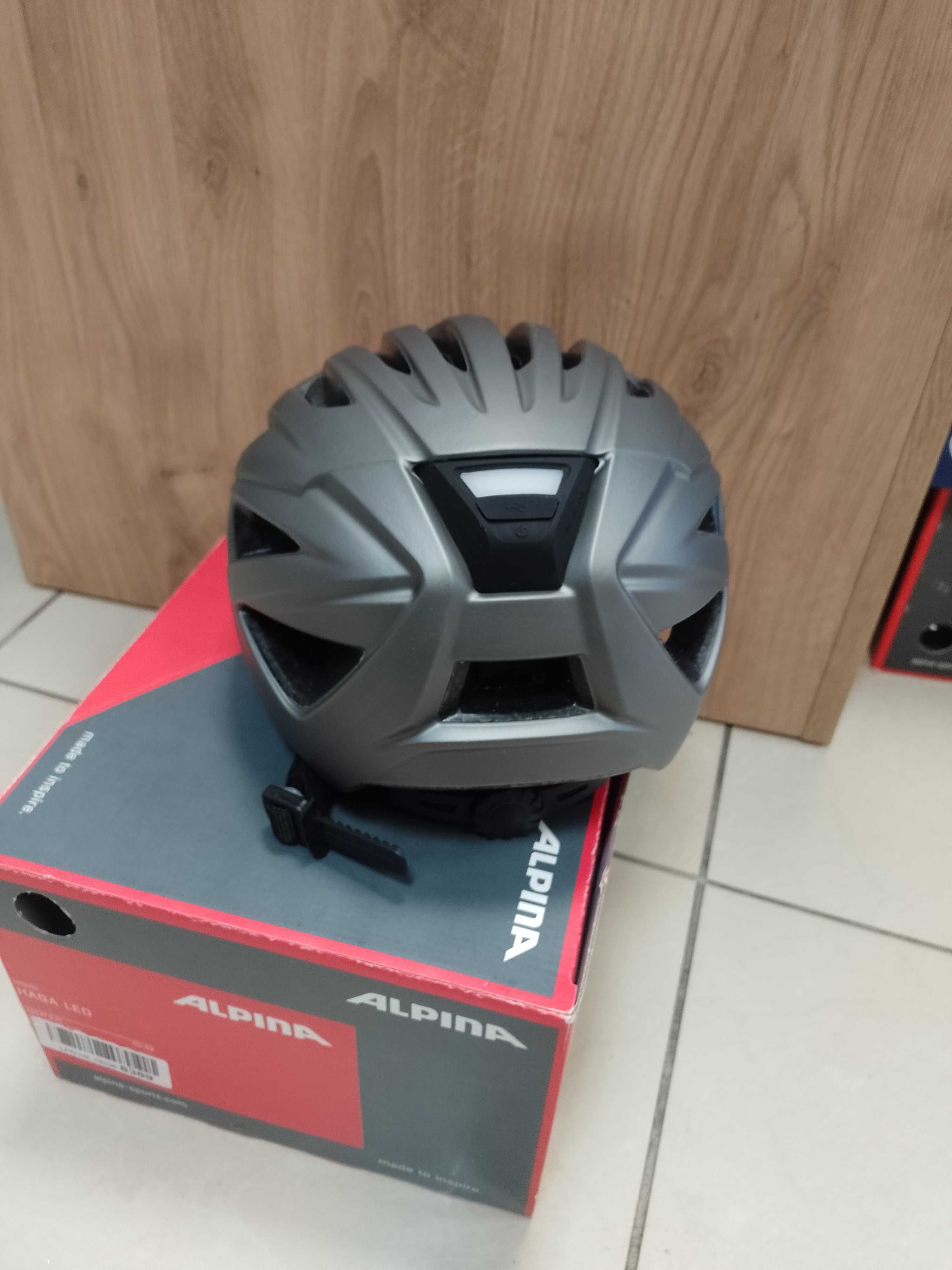 Kask rowerowy Alpina Haga.  Led