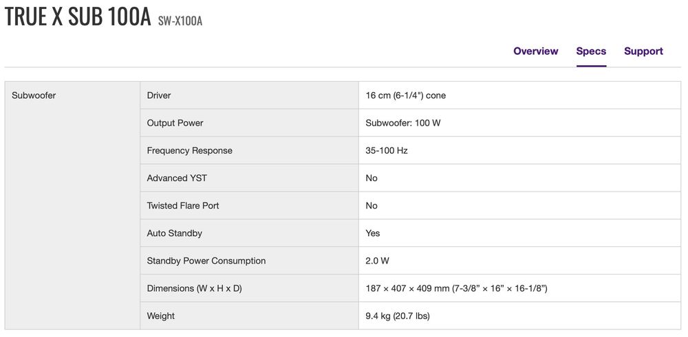 Subwoofer Yamaha True X Sub 100A - novo em caixa fechada