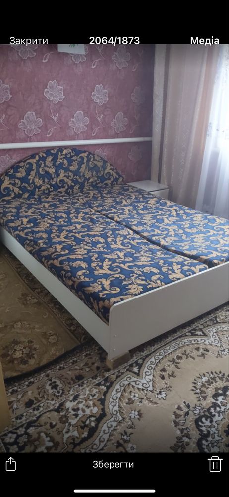 Двоспальне ліжко з матрасом, 160 на 200; 1,6м на 2м