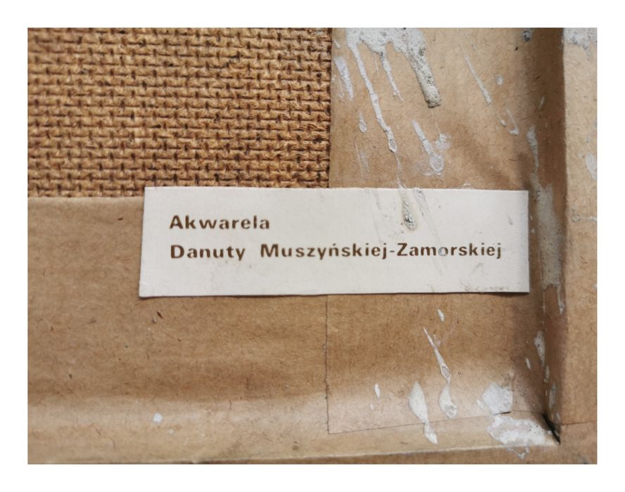 Obrazek retro  'Dziecko z kotkiem' Danuta Muszyńska-Zamorska (25x37cm)