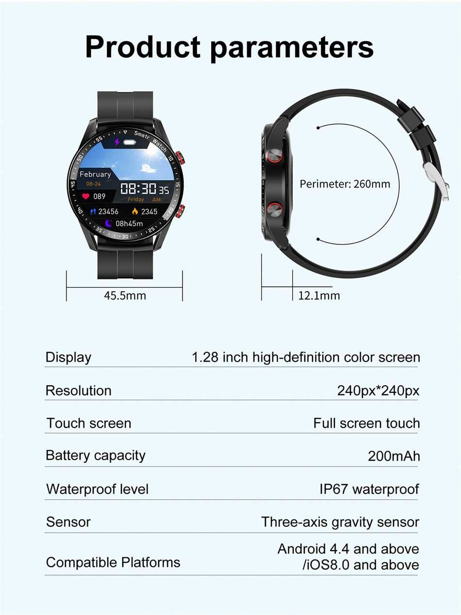 Smartwatch HW20A, BT Calling, IP67 czarny - Nowy