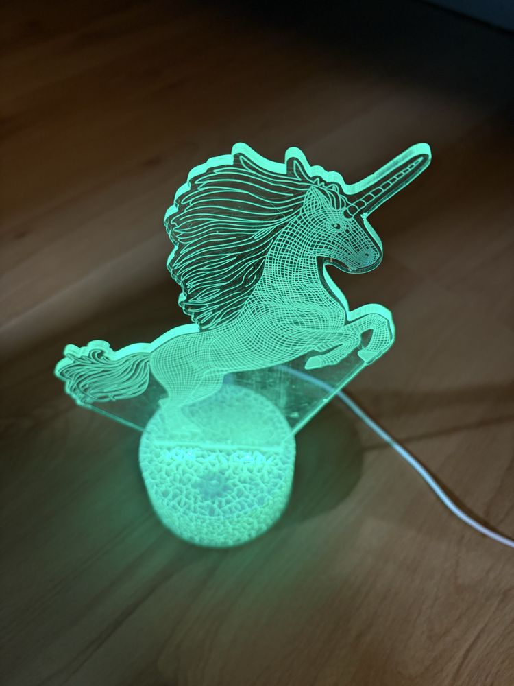 Lampka nocna led jednorożec 3D