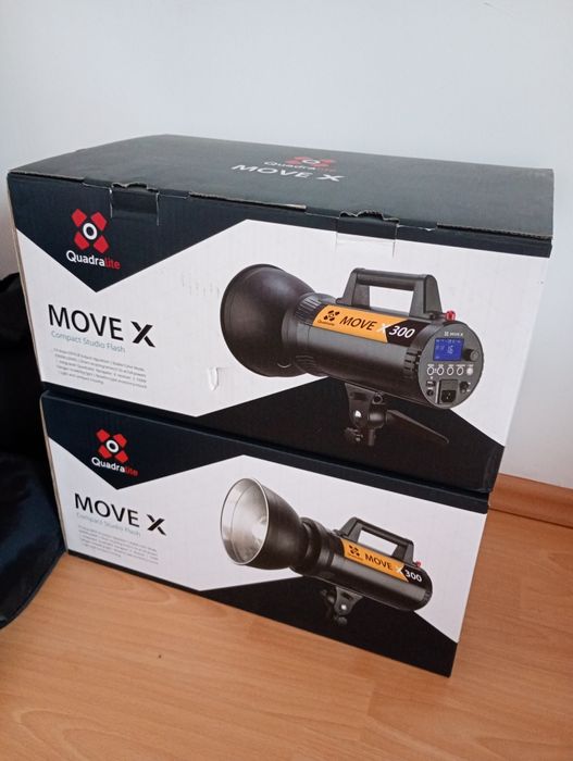Dwie lampy studyjne Quadralite Move X 400