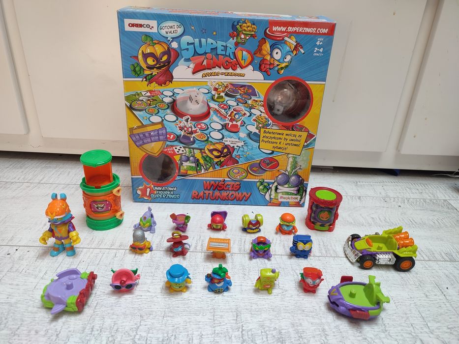 Super zings zestaw gra + figurki + pułapki + autka + kazoom kid + inne