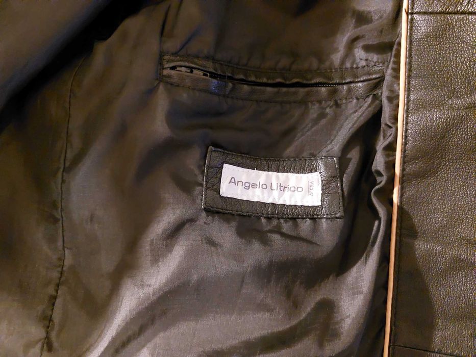 Czarna kurtka skórzana na zamek, męska, Angelo Litrico, dla C & A, XL