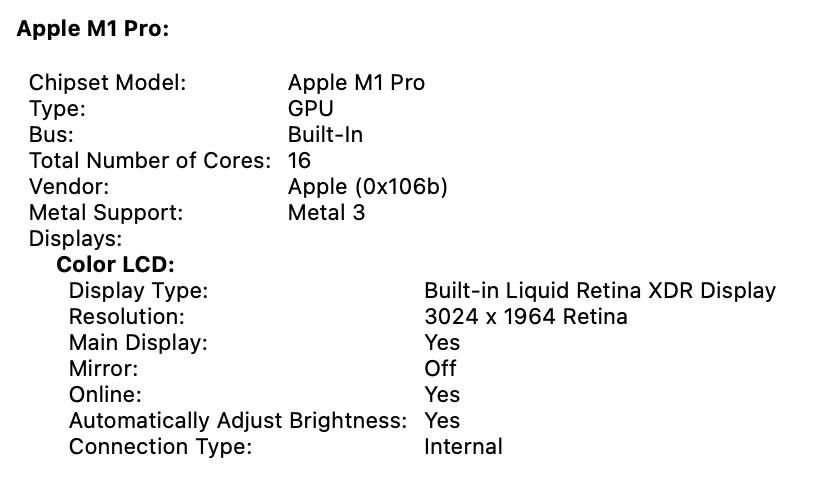 MacBook Pro 14 2021 32GB 1TB Space 90%