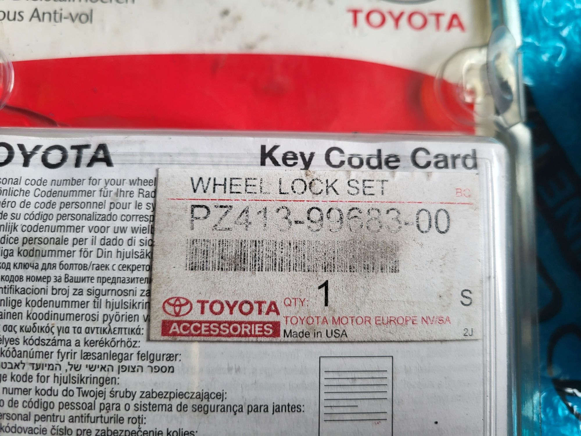Toyota Lexus Śruby nakrętki zabezpieczające antykradzieżowe do felg