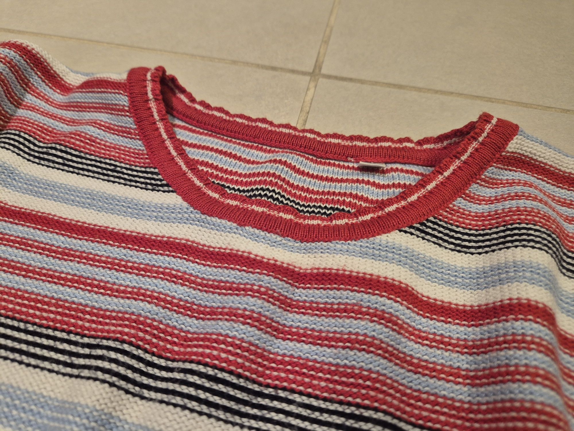 Kolorowy sweter M 38 BUDDELEI sweterek w paski swetr bluzka