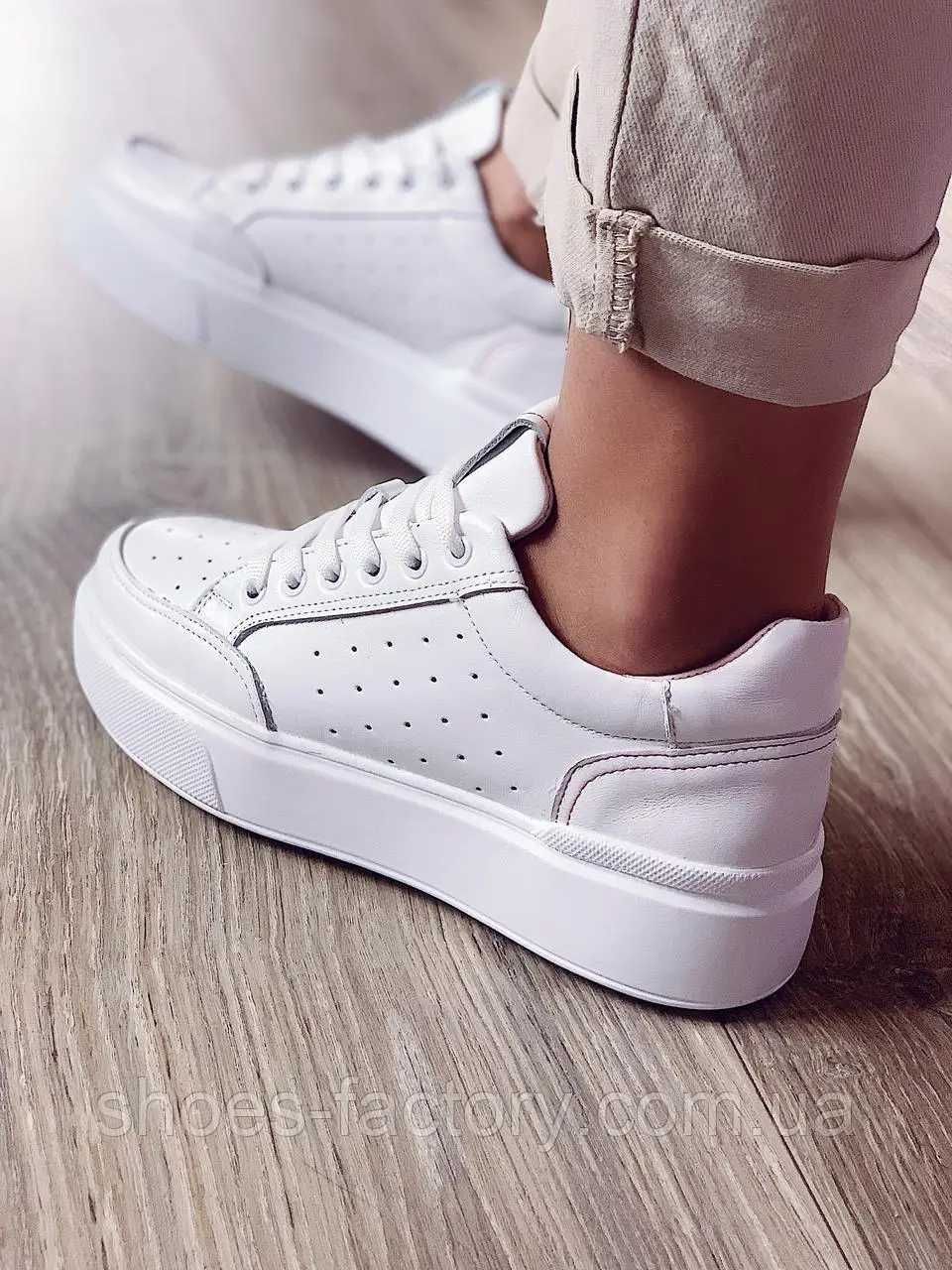 Жіночі шкіряні кеди Ditas, Білий/Рожевий Код 188 White/Pink