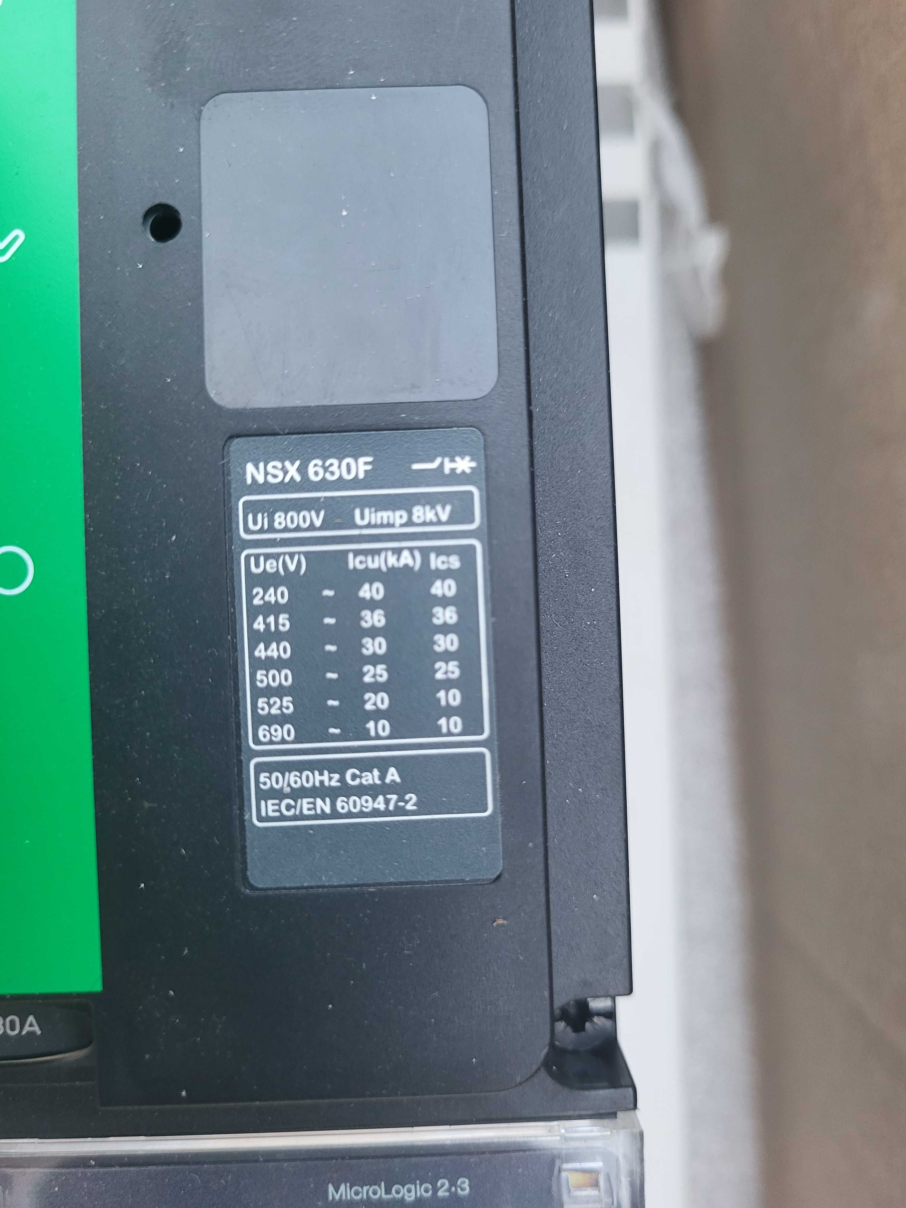 Disjuntor Schneider 4x630A, 36kA - Usado em Ótimo Estado