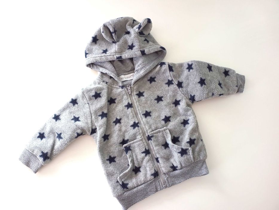 szara bluza z kapturem chlopieca dla chlopca 74cm 6-9mies niemowleca