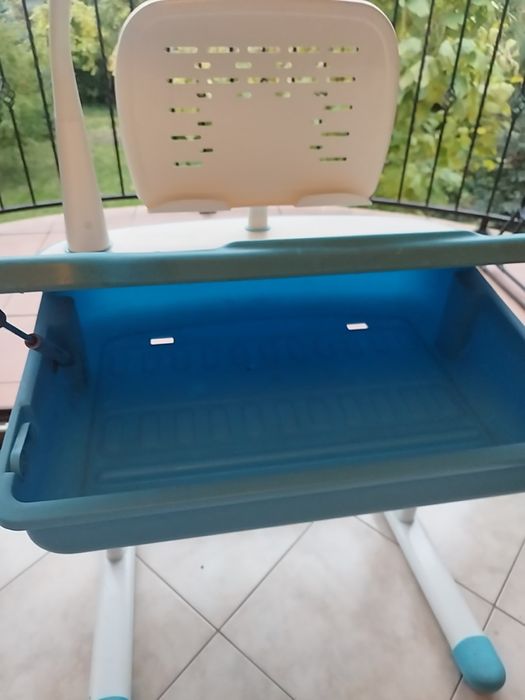 Biurko Smart z krzesełkiem i lampką LED/Niebieskie