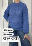 Soaked in Luxury niebieski sweter ażurowy