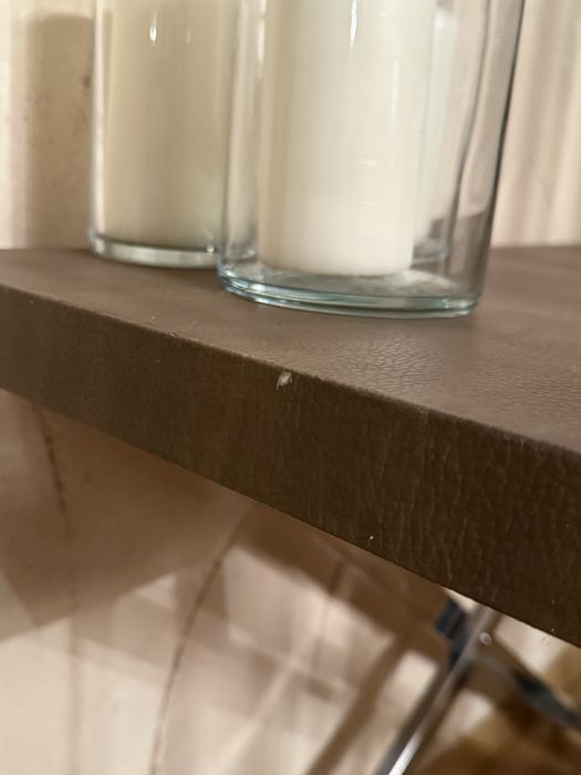 Konsola metalowa chrom chromowana szafka drewniana glamour stal metal