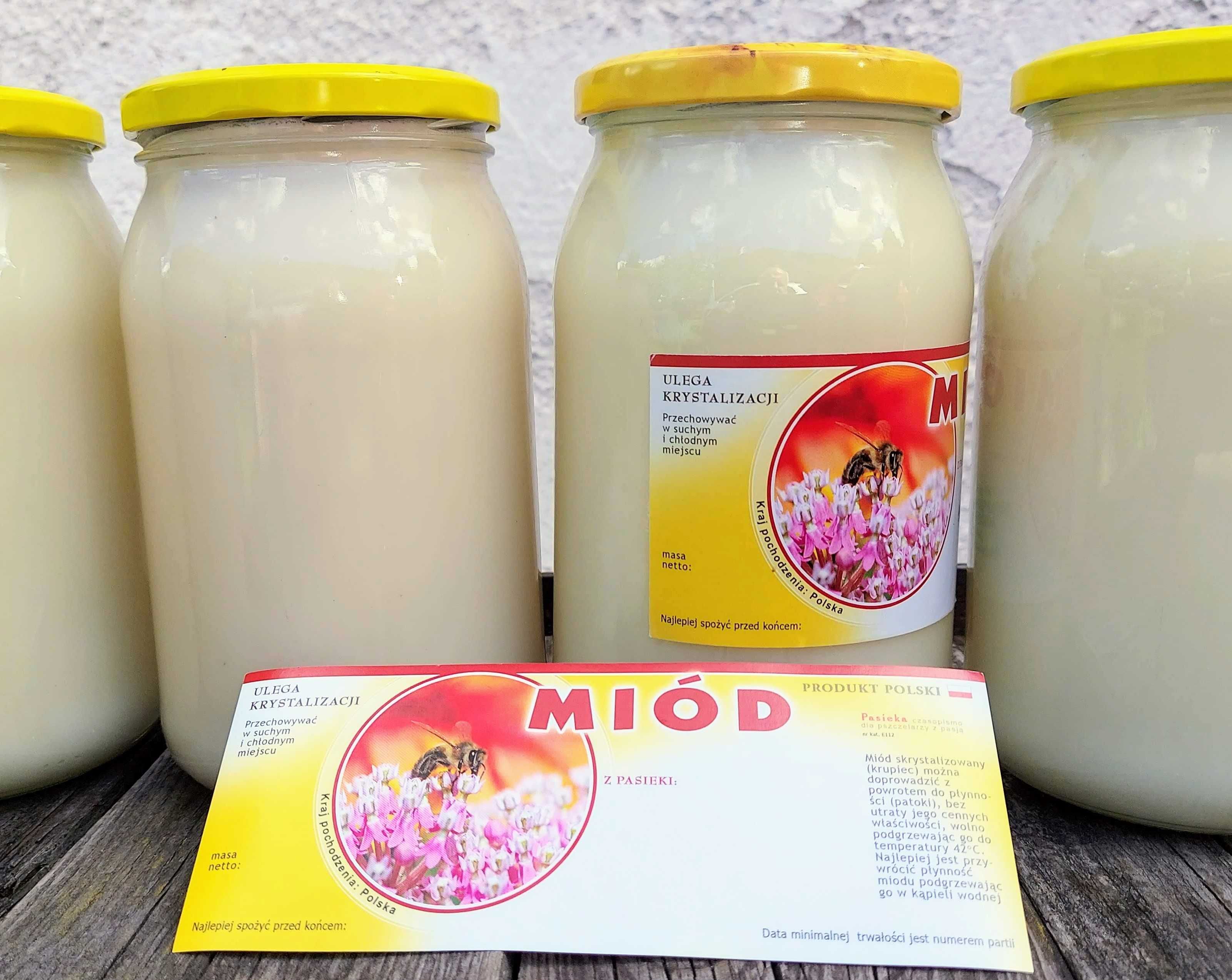 MIÓD Krajowy 0,9 Litra Wielokwiatowy Rzepakowy Mniszek Produkt Polski