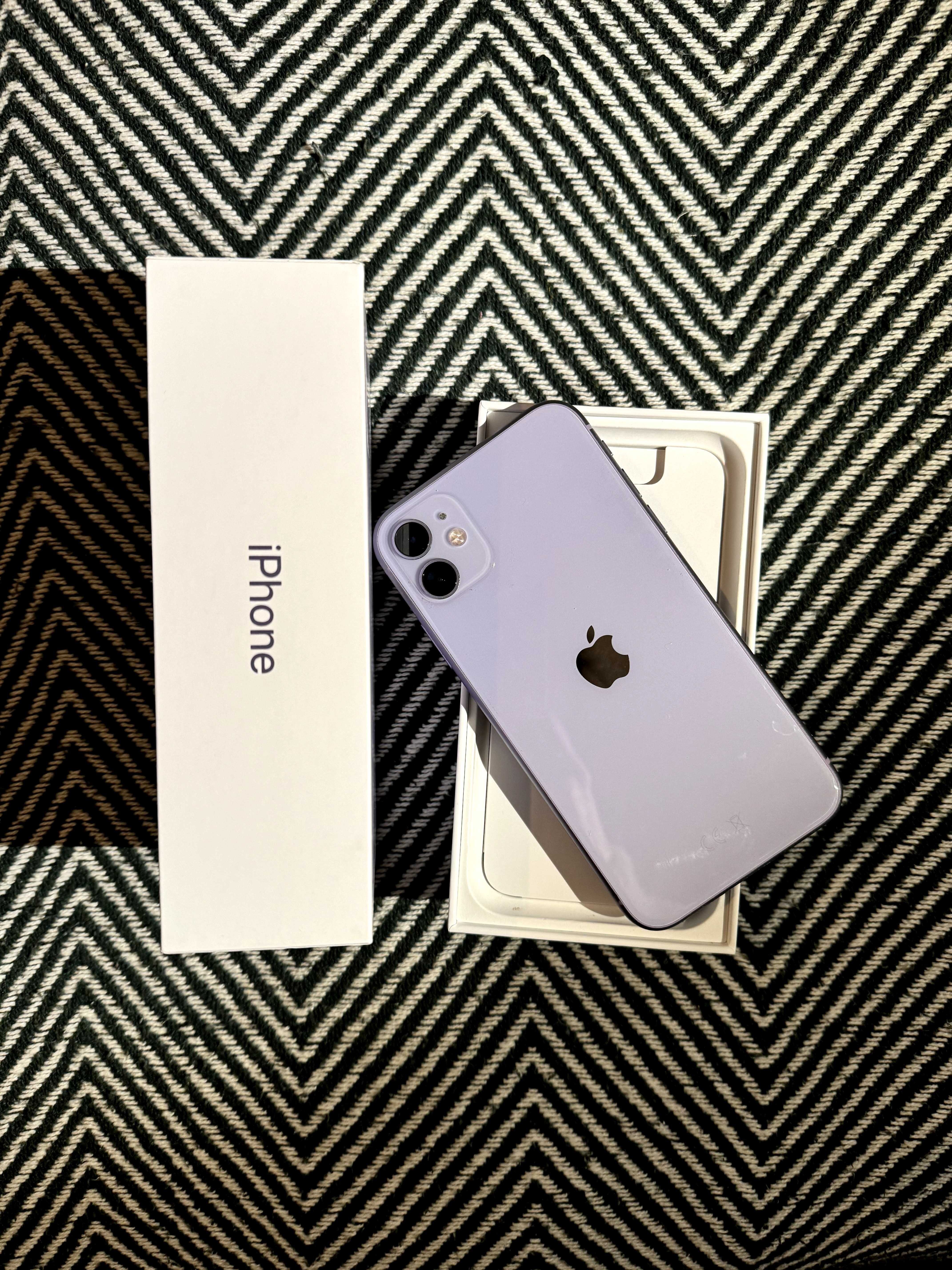 iPhone 11, 64GB, fioletowy, stan bardzo dobry, bateria 80%