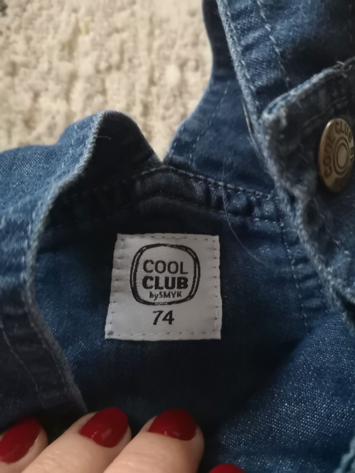 Ogrodniczki jeansowe dla chłopca 74 cool club