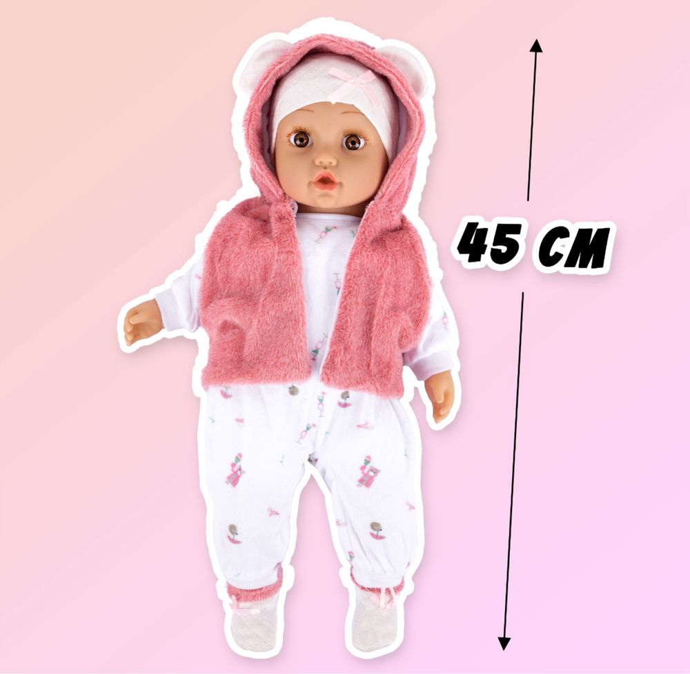LALKA BOBAS Dla Dzieci INTERAKTYWNA Śpiwa i Mówi po Polsku Duża 45 cm