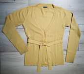 Sweter kardigan musztardowy GREENPOINT 38
