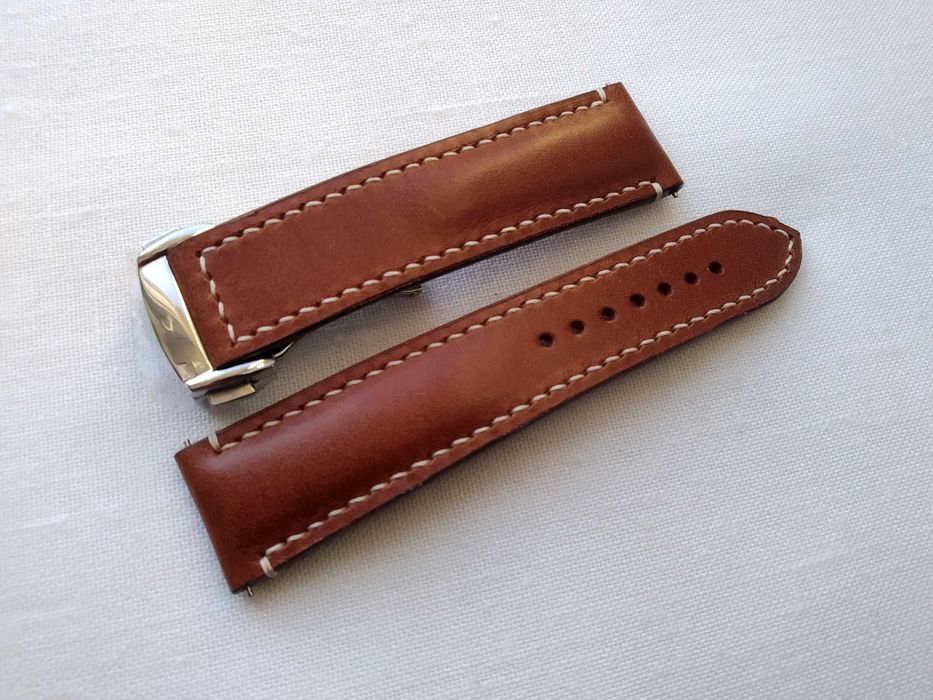 Pasek skórzany do zegarka 20 / 18 mm - motylek typu "Omega "