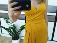 Sukienka maxi na ramiączkach kolor żółty/mango 36 S Inubia inna
