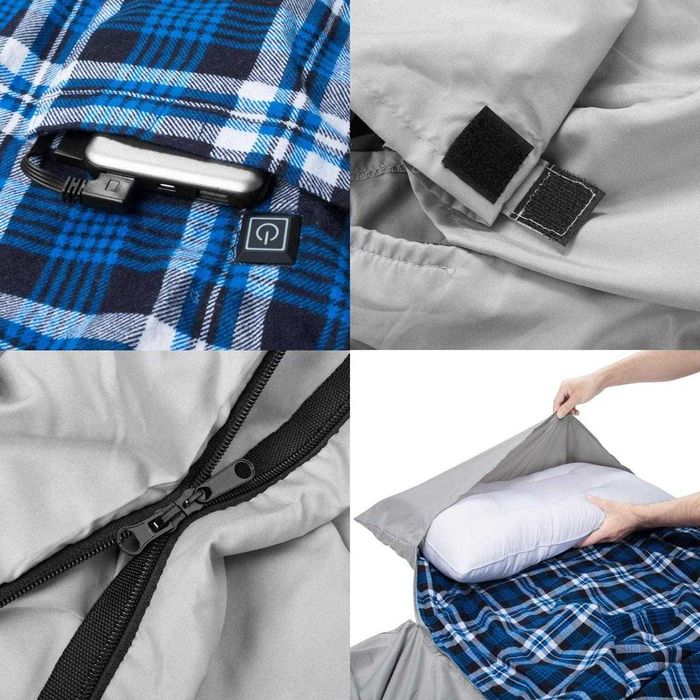 Вкладиш в спальний мішок з підігрівом 60С від Power Bank USB 90х220