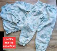 Komplet dresowy Lindex 116 bluza spodnie dresy cieniowane