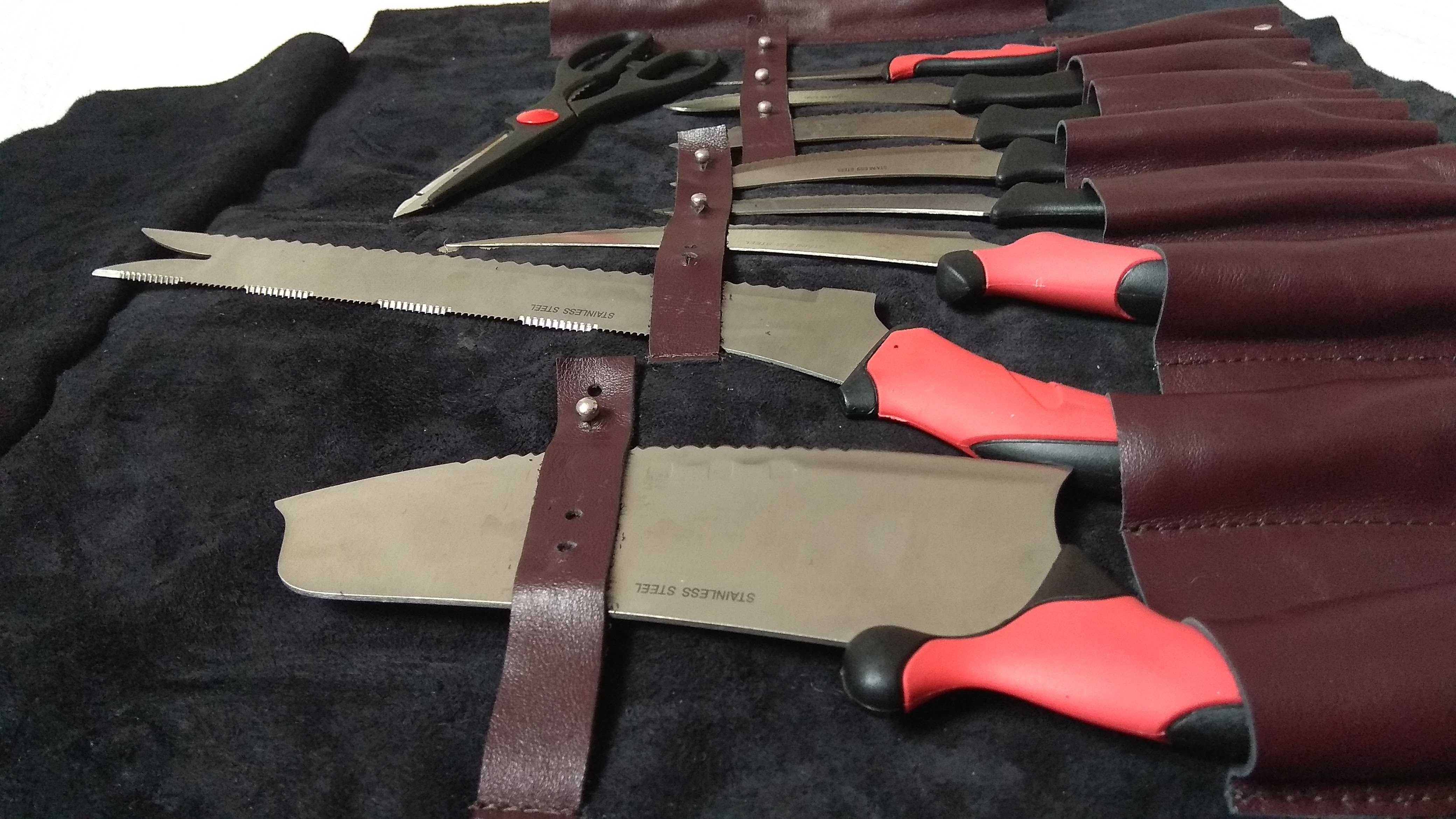 Шкіряний чохол для поварських ножів, інструментів.