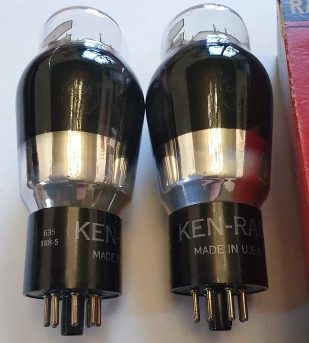 6B4G Ken-Rad NOS x2 Wojskowe Para Lampy USA 6A3 6S4S 2A3