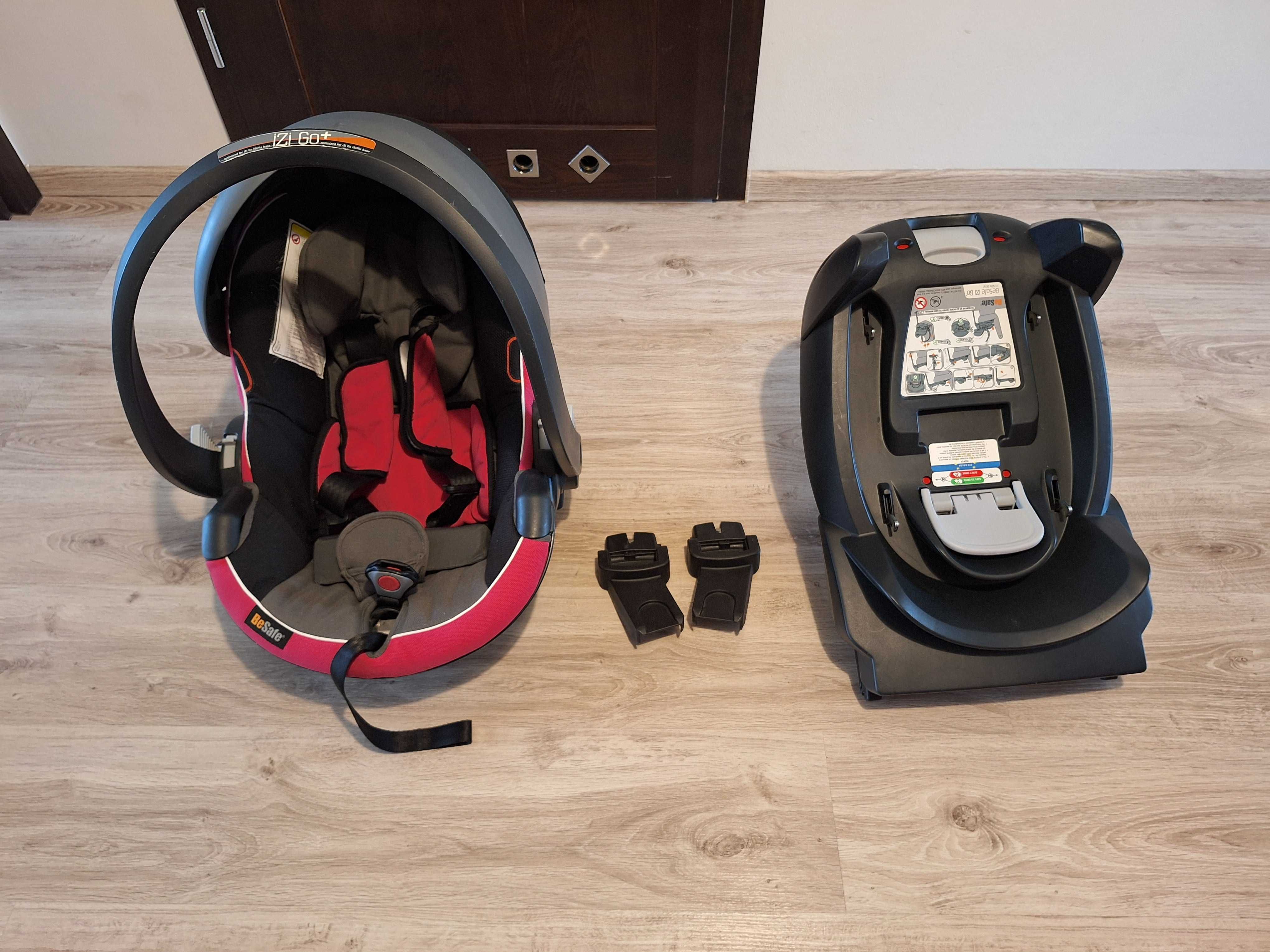 Fotelik BeSafe Izi Go+ z adapterami do X-lander i bazą isofix.
