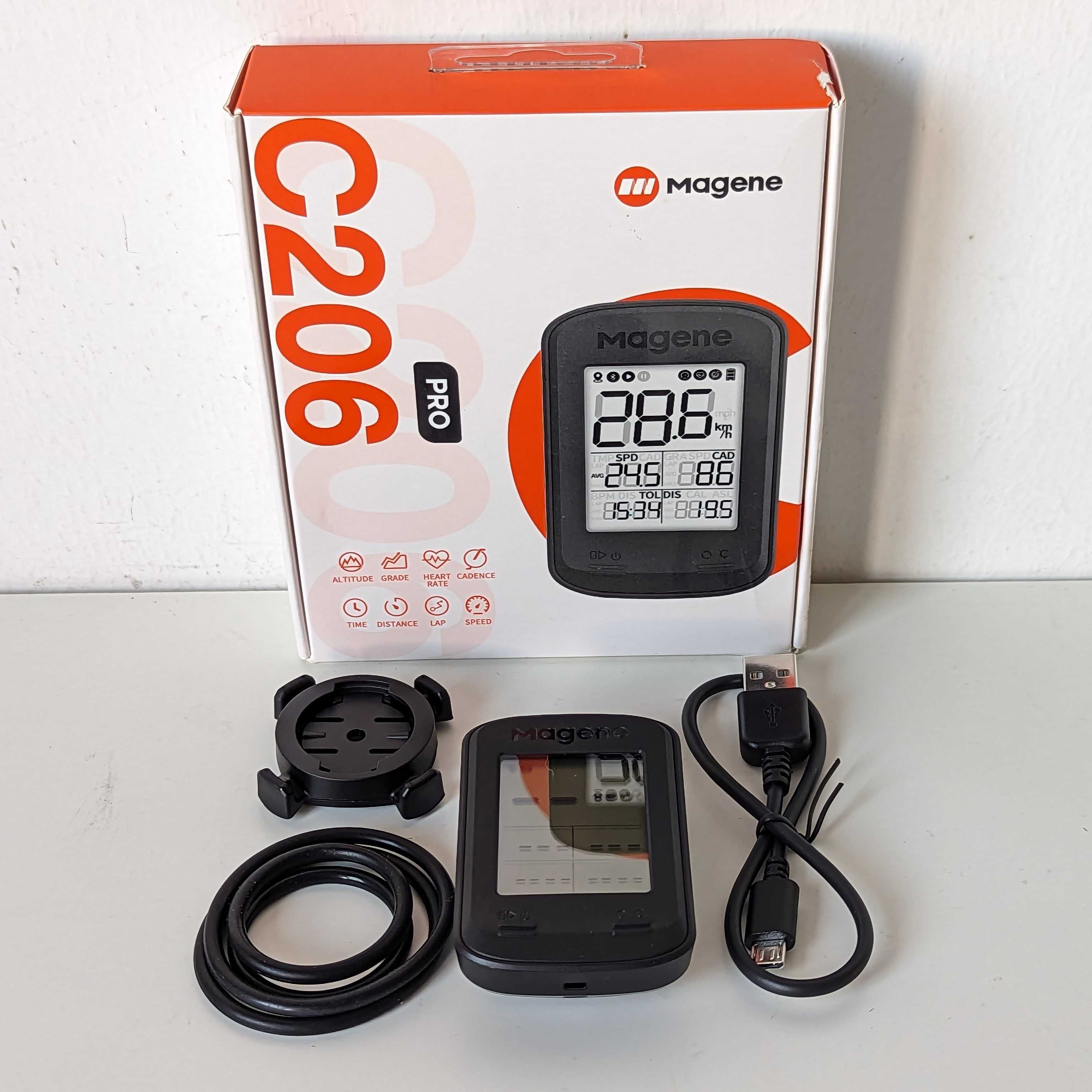 GPS Magene C206 (Pro) | (Conecta com Sensores) | Encaixe Garmin Edge