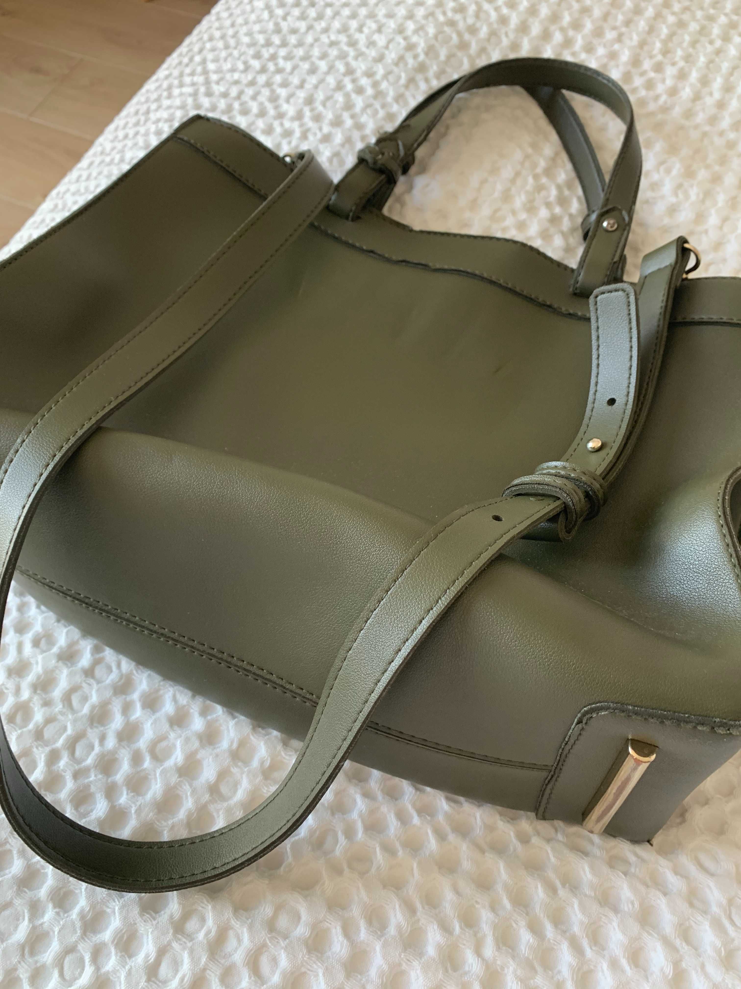 Parfois сумка-шопер жіноча оливкова шкірзам