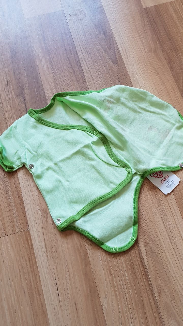 Body rozpinane całe 56cm pajacyk rampers kombinezon kaftanik smoczek