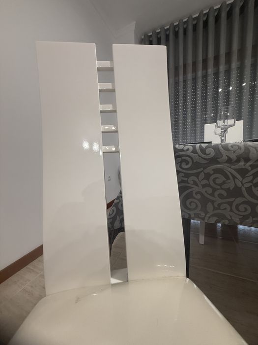 Cadeiras mesa de jantar - branco lacado (conjunto 6)