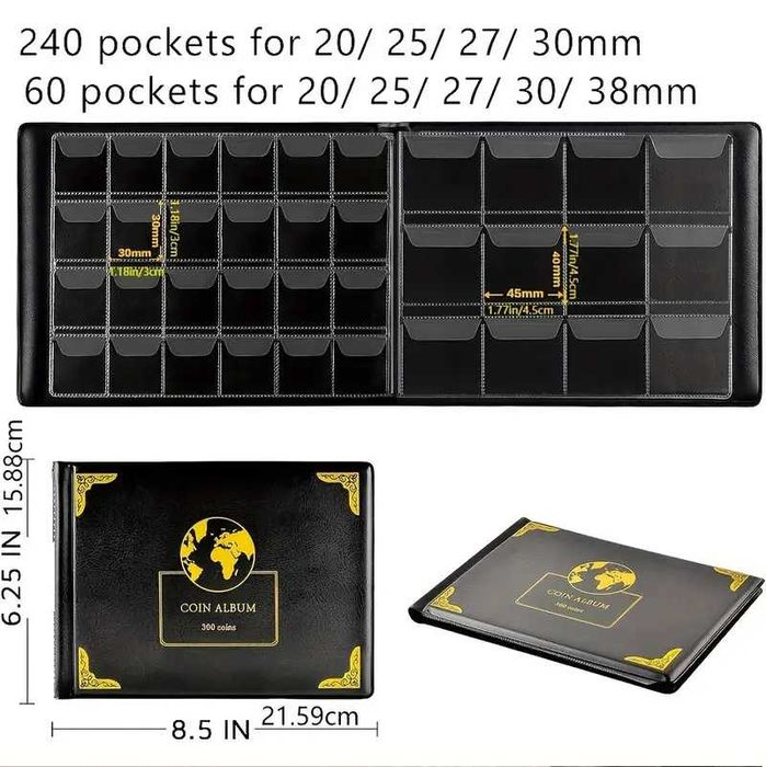 новий якісний альбом для монет на 300 монет