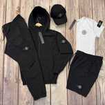 Костюм чоловічий Stone Island набір шорти футболка кепка S M L XL XXL